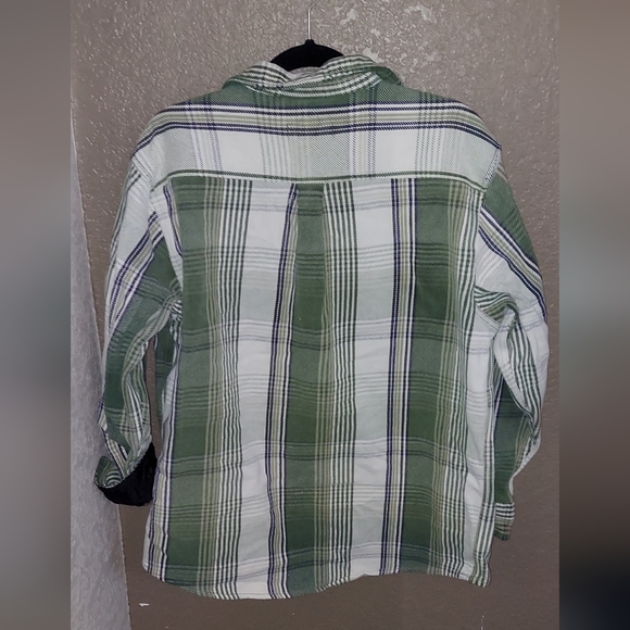 Vintage Flannel Shirt ☆ Size Large Tall Plaid Button Down Pocket Detail Utility - Picture 3 of 4